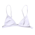 White Nylon Triangle Beachwear Bikini Top Swimwear