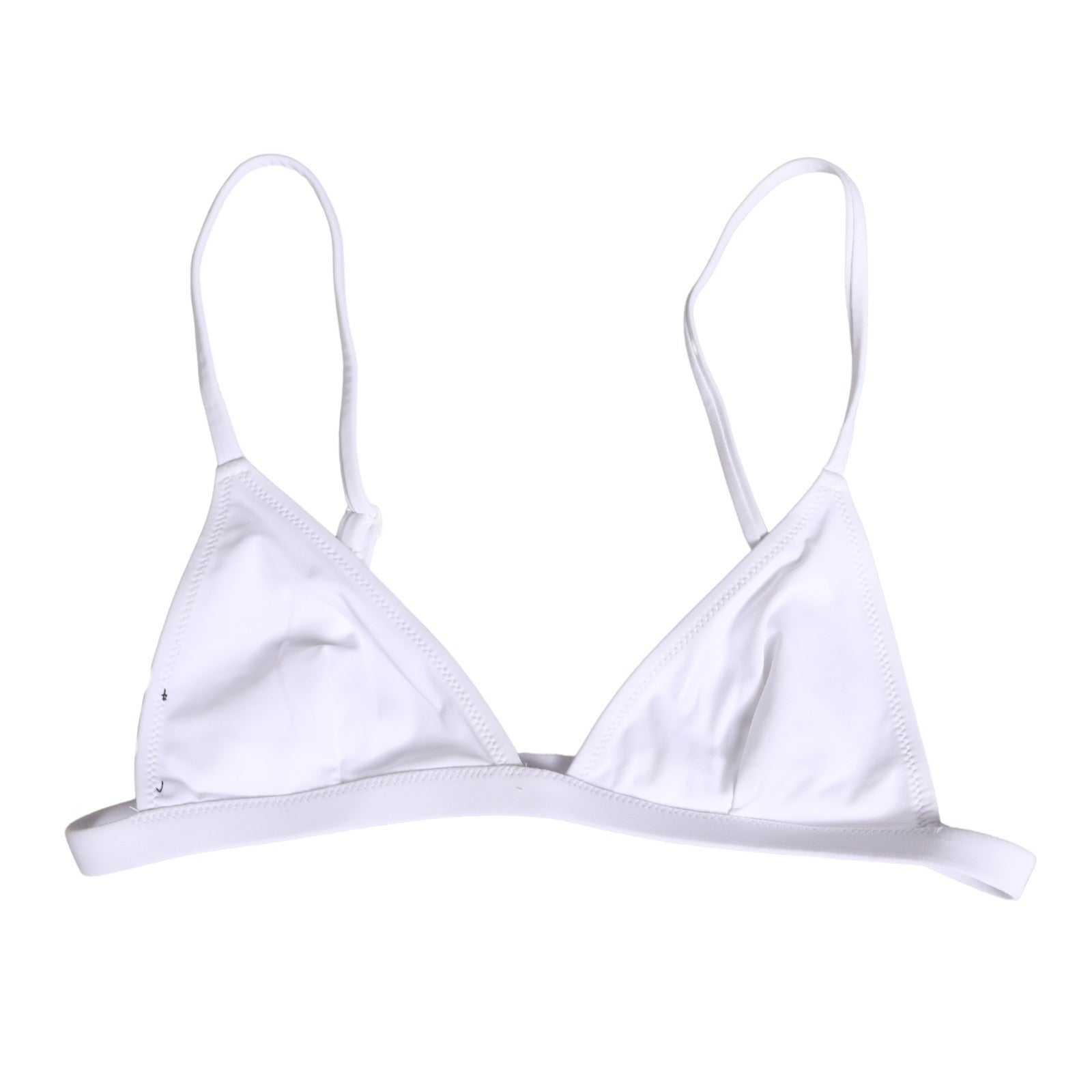 White Nylon Triangle Beachwear Bikini Top Swimwear