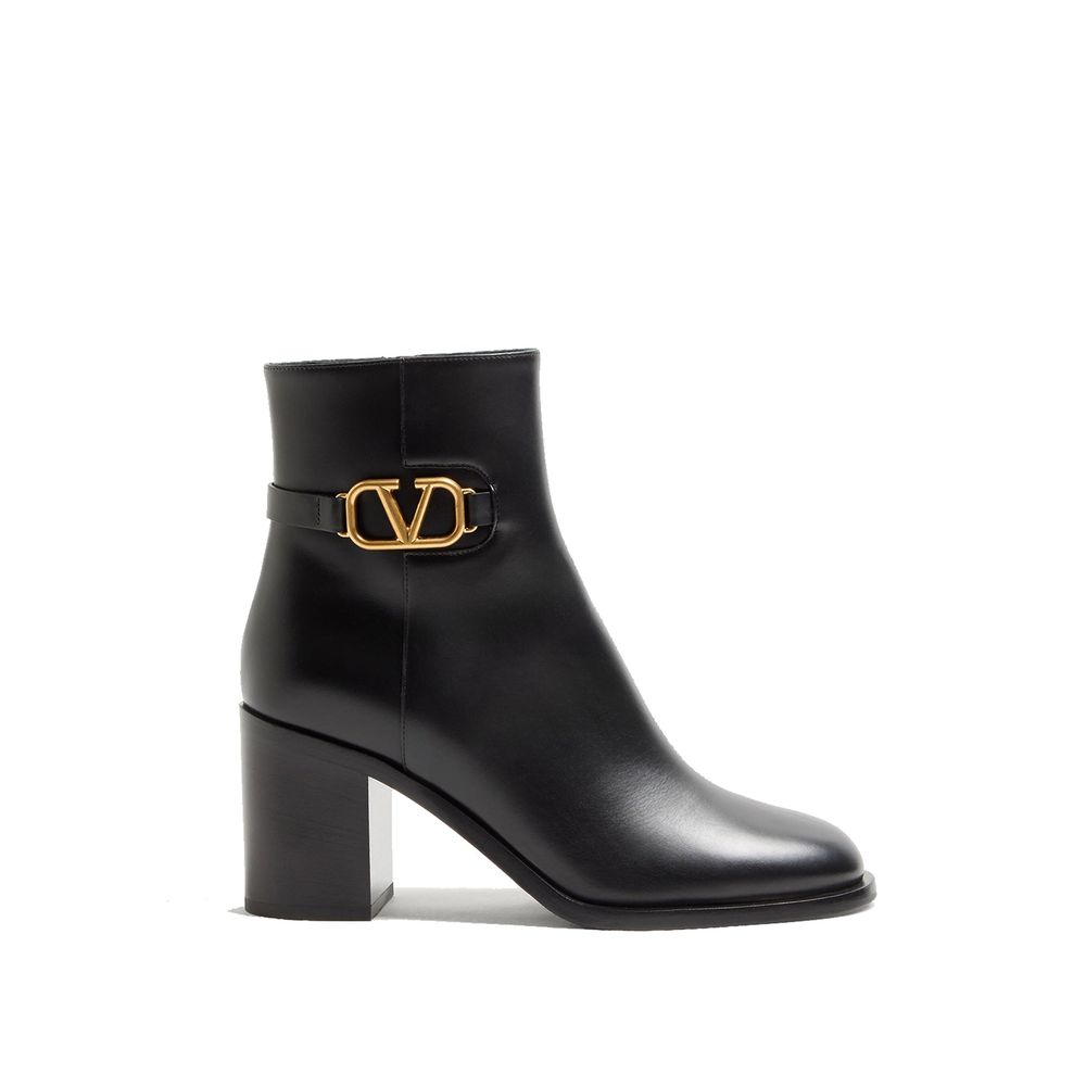 Black Calfskin Ankle Boots