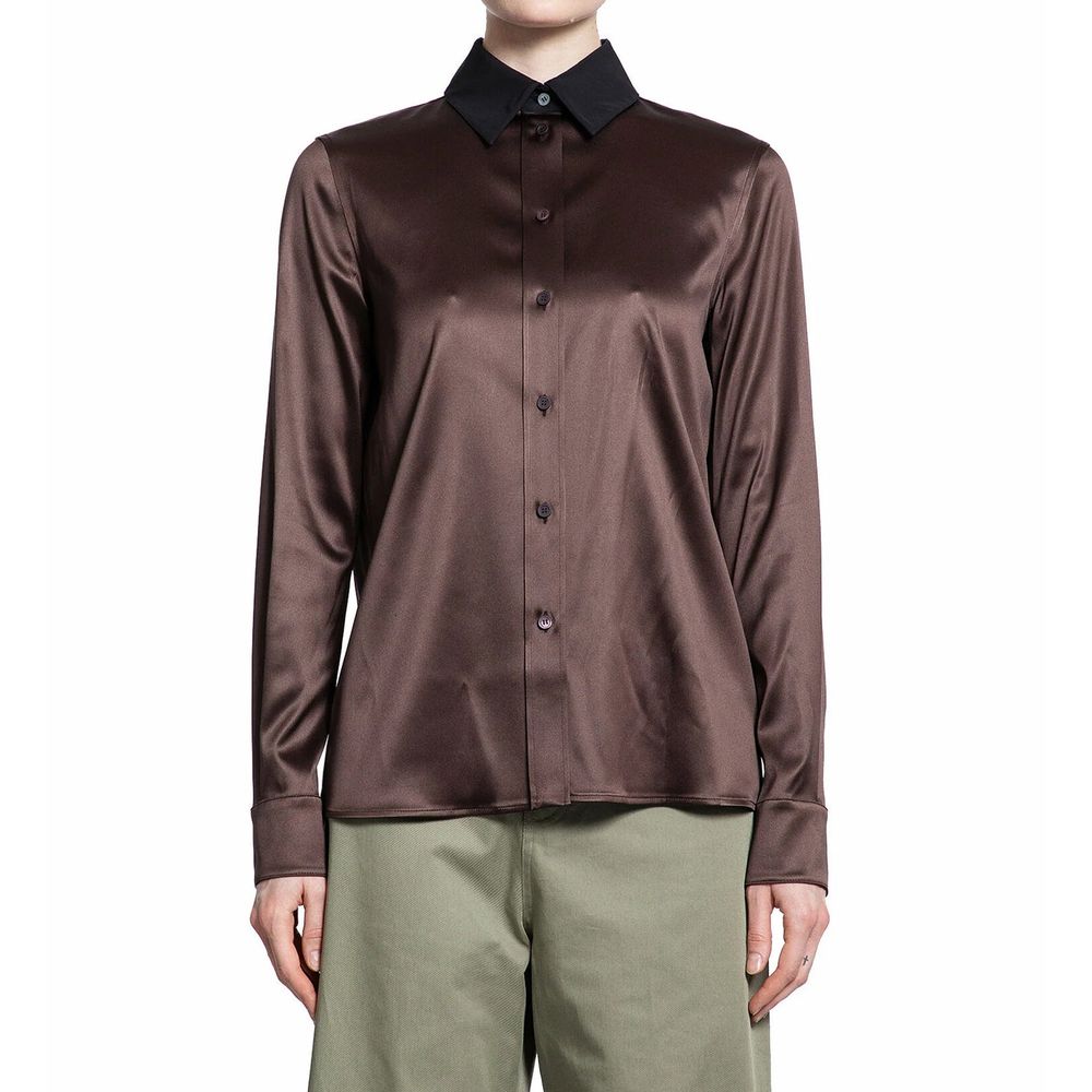 Brown Silk Dress Shirt