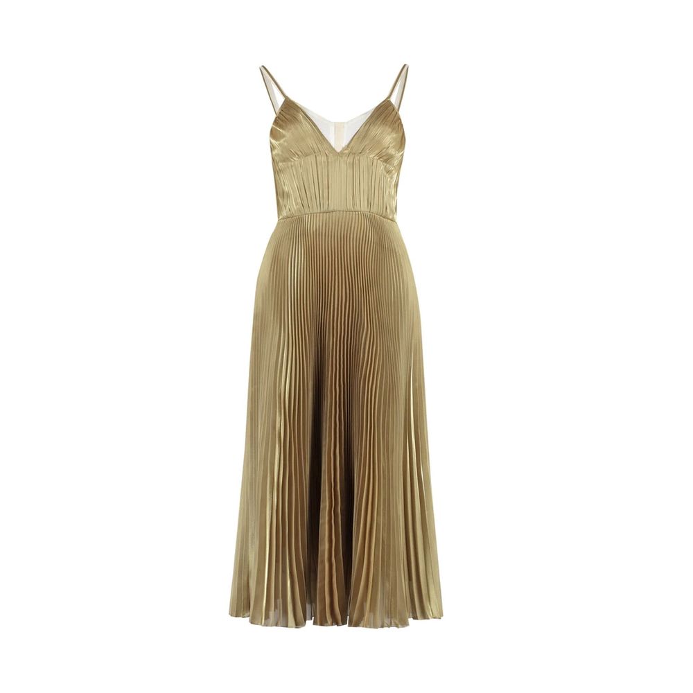 Gold Polyester Casual Dress