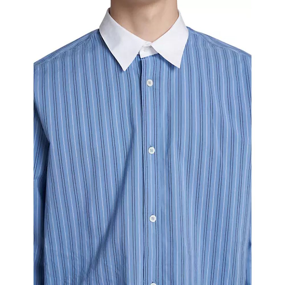 Blue Cotton Pattern Shirt