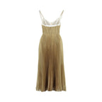 Gold Polyester Casual Dress