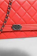Chanel Boy Wallet on Chain Red Lambskin