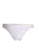 White DG Logo Plaque Bikini Bottom Underwear