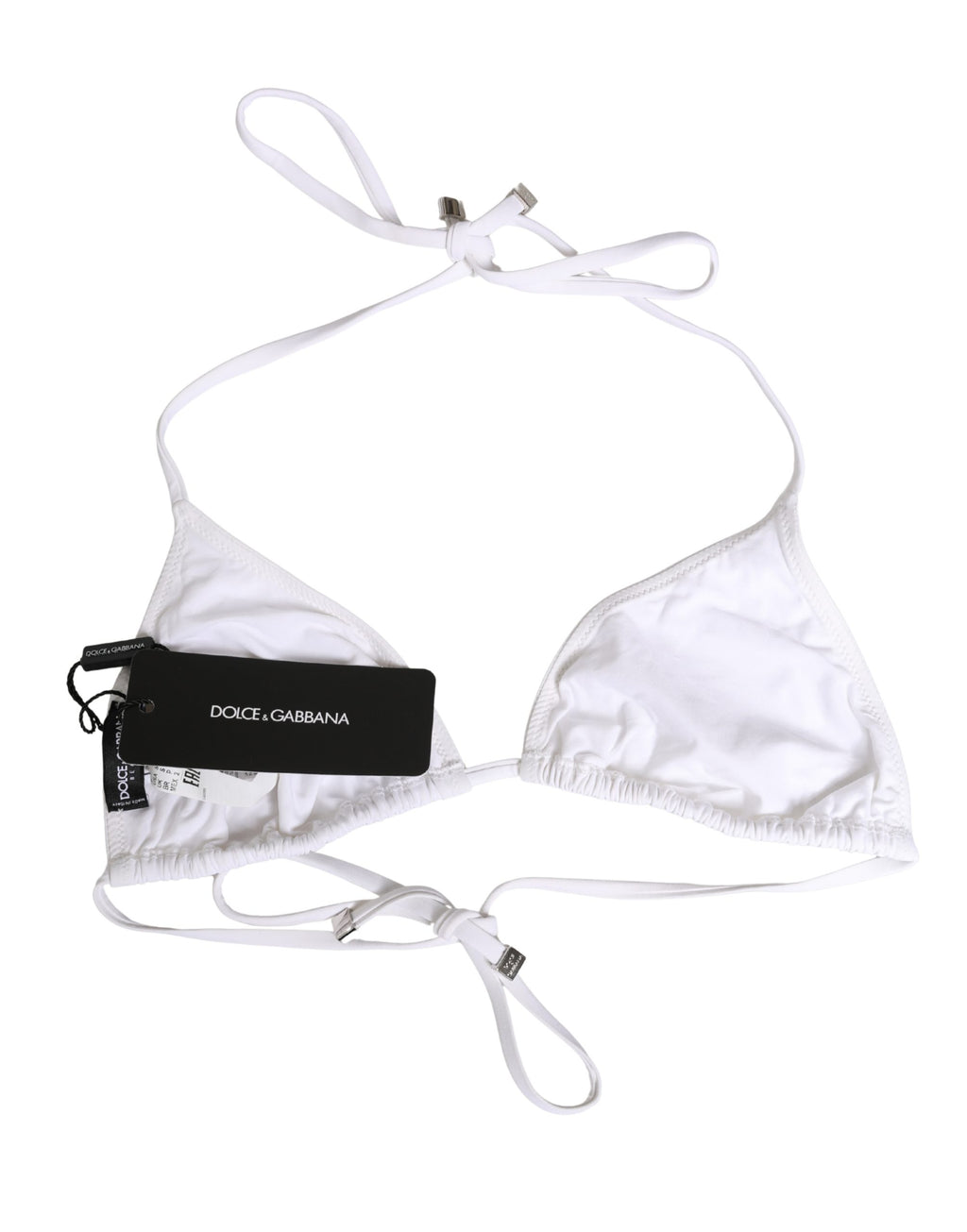 White Nylon Triangle Beachwear Bikini Top Swimwear