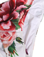White Floral Print Swimsuit Bikini Bottom Swimwear