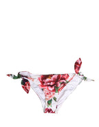 White Floral Print Swimsuit Bikini Bottom Swimwear