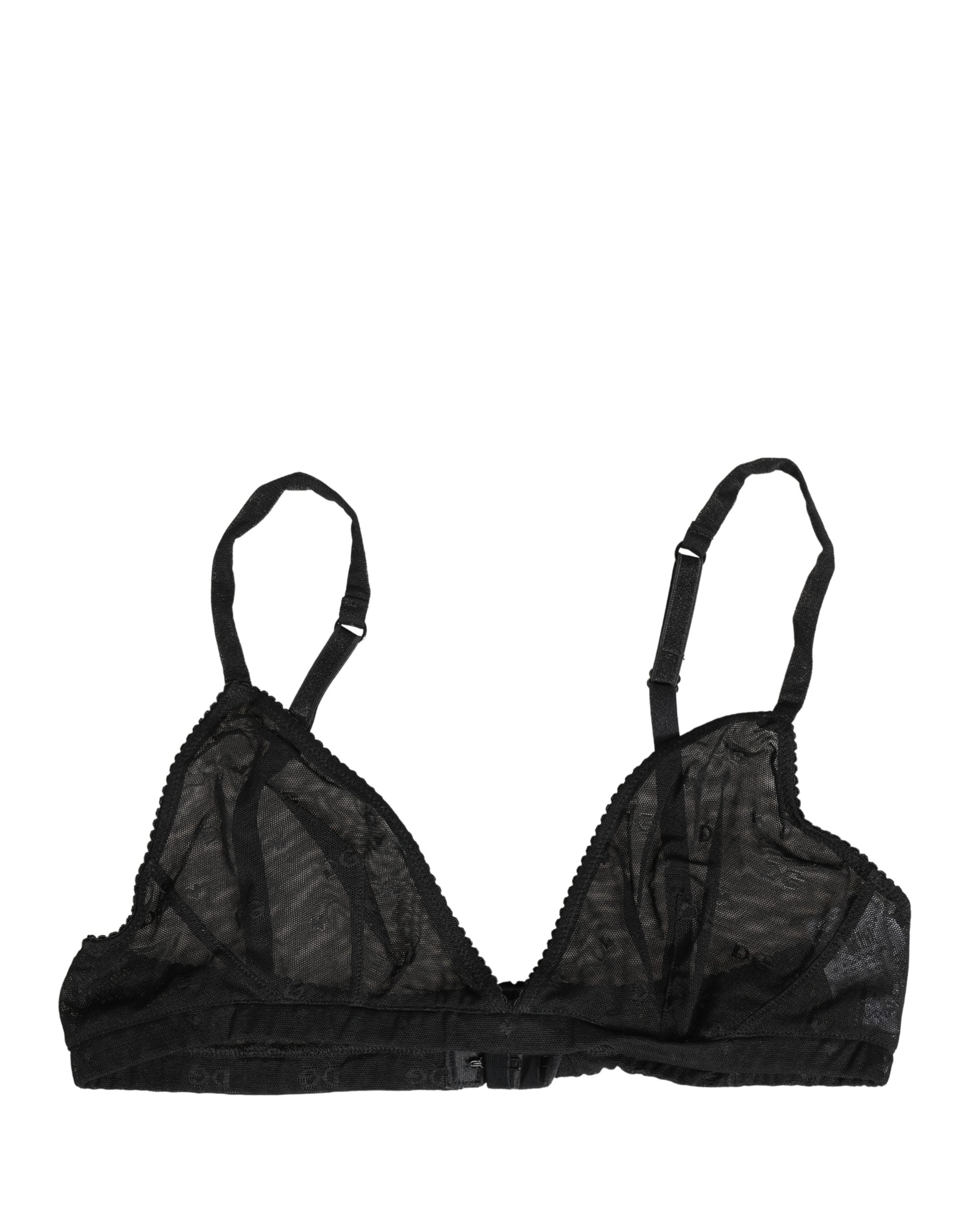 Black Nylon Stretch Soft Cup Brassiere Underwear