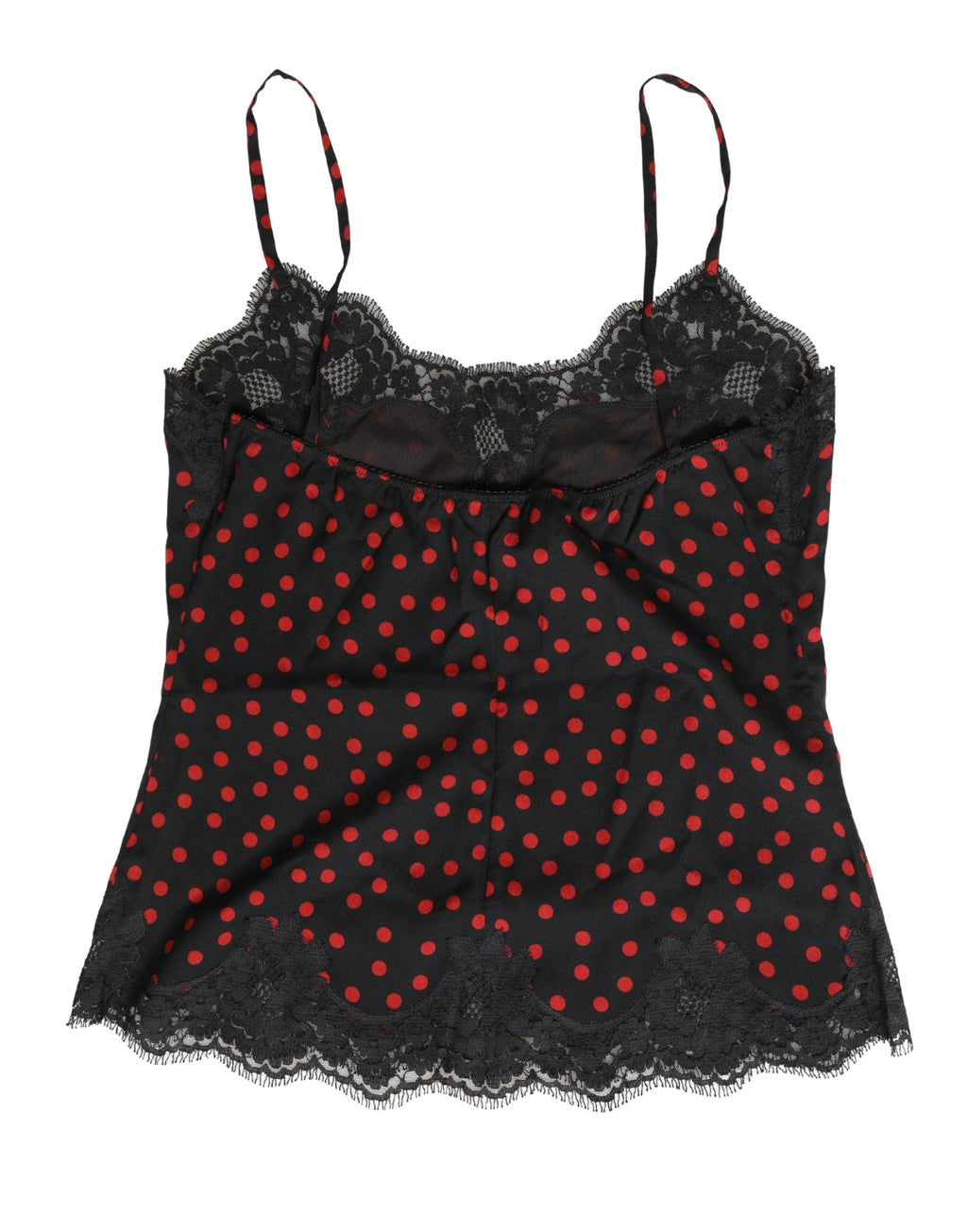 Black Polka dot Silk Tank Camisole Top Sleepwear