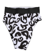 Black White Graphic Logo High Brief Underwear