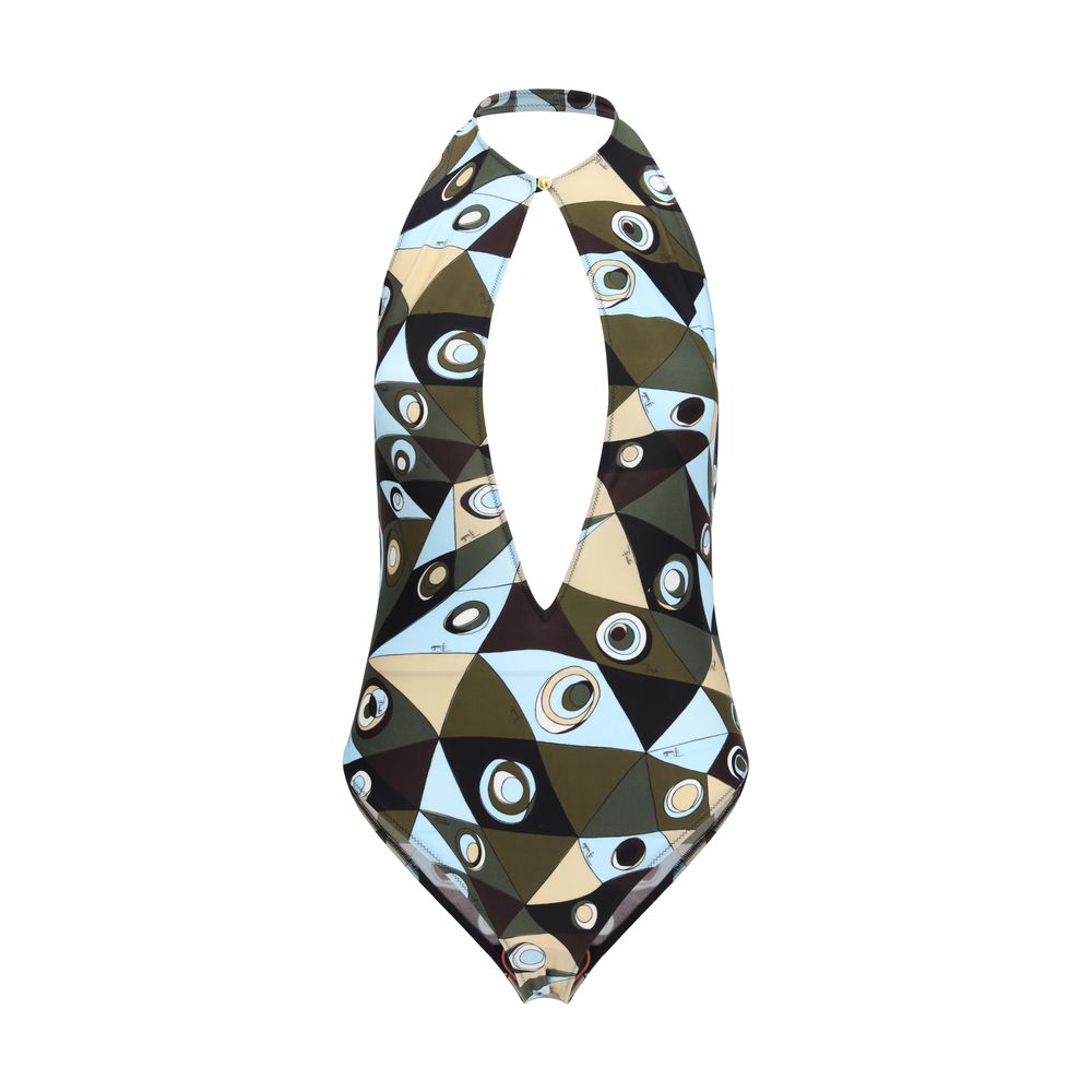 Bicolor Polyamide One-Piece Swimsuit