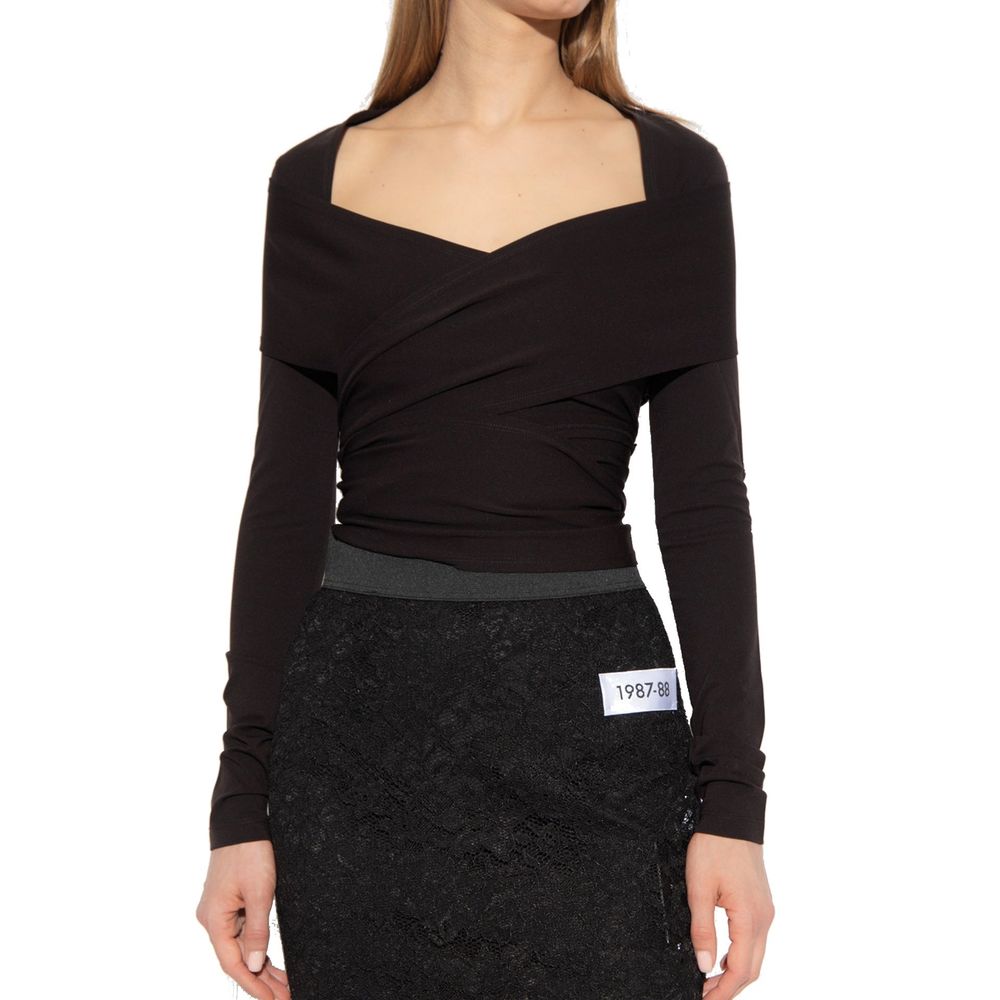 Black Elastane Tank Tops