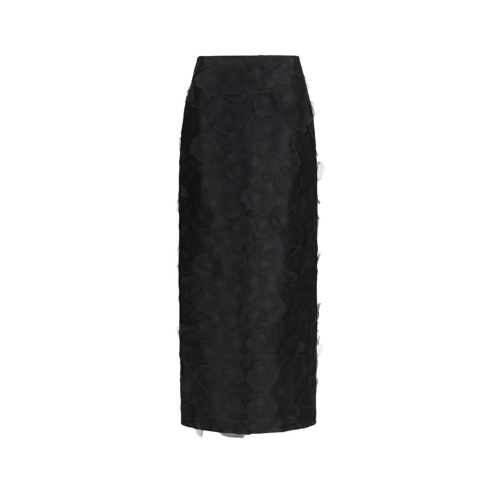 Black Silk Long Skirt