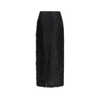 Black Silk Long Skirt