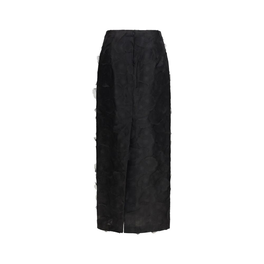 Black Silk Long Skirt