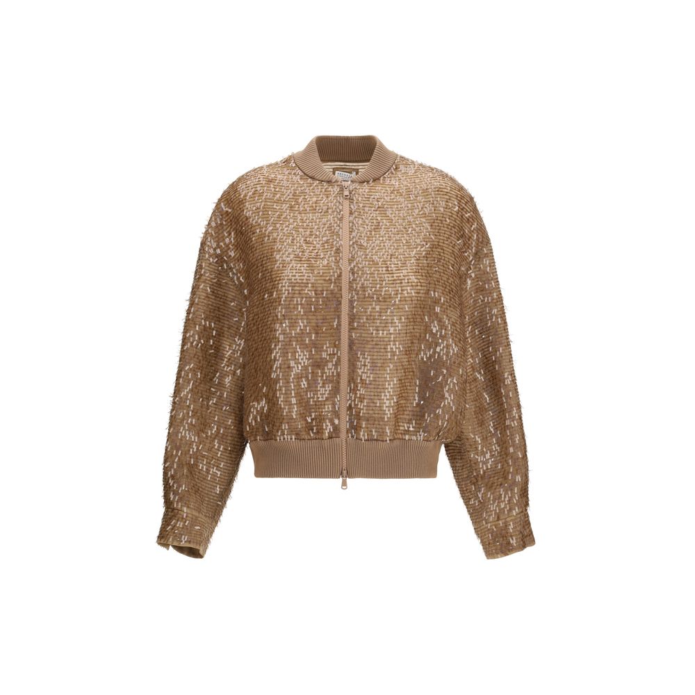 Brown Silk Bomber