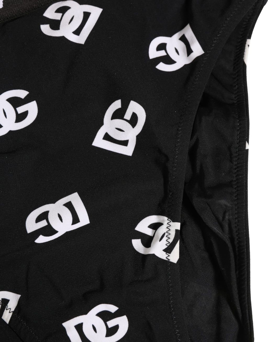 White Black Logo Waistband Midi Brief Underwear