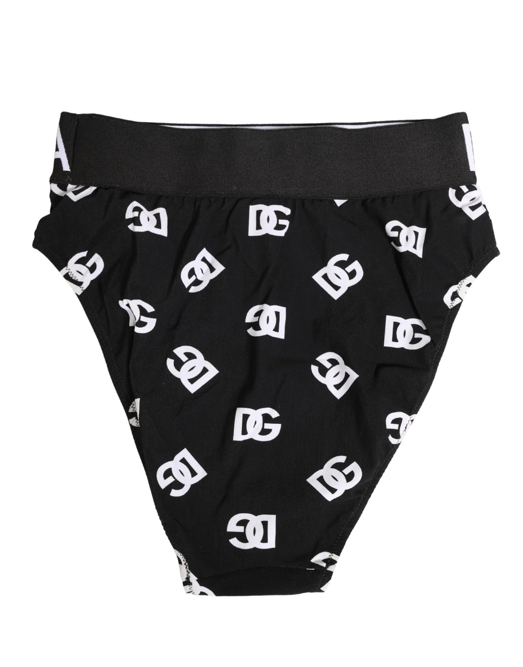 White Black Logo Waistband Midi Brief Underwear