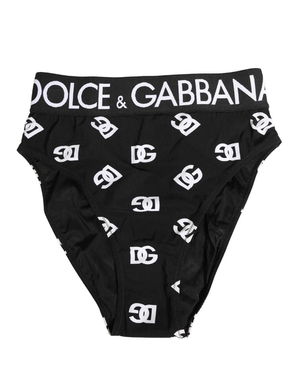 White Black Logo Waistband Midi Brief Underwear