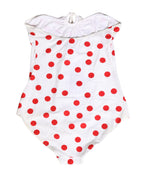 White Polka Dot One-Piece Swimsuit Swimwear