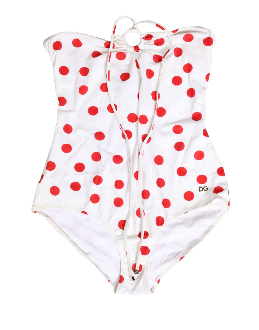 White Polka Dot One-Piece Swimsuit Swimwear