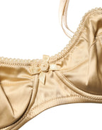 Beige Semi-Pad Underwire Balconette Bra Underwear