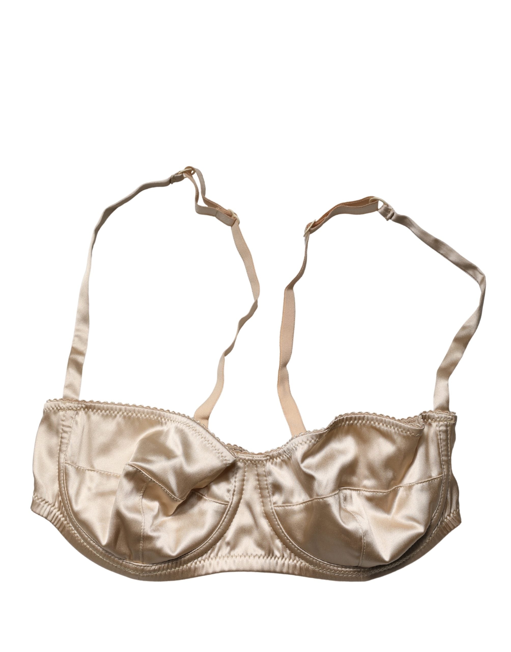 Beige Semi-Pad Underwire Balconette Bra Underwear
