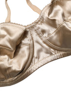 Beige Semi-Pad Underwire Balconette Bra Underwear