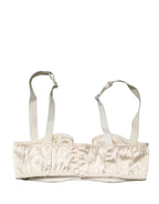 Off White Semi-Pad Underwire Balconette Bra Underwear