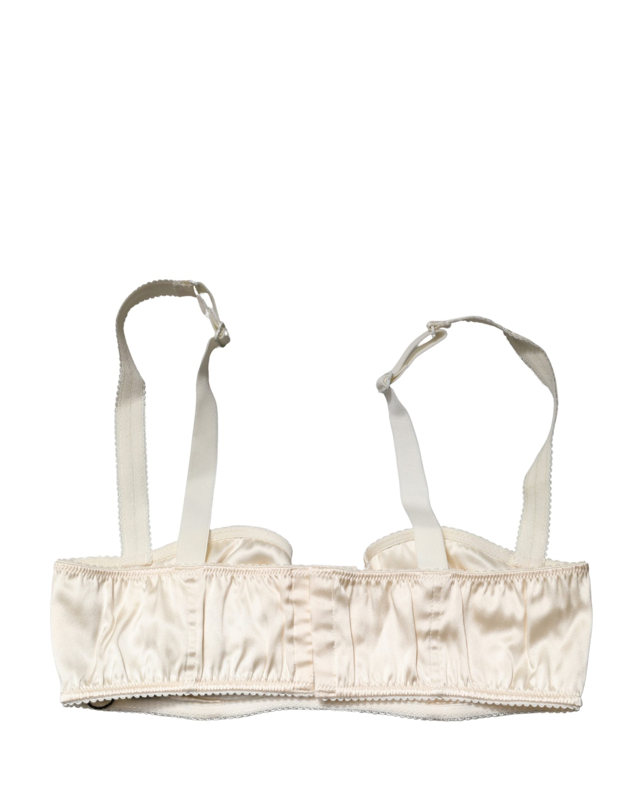 Off White Semi-Pad Underwire Balconette Bra Underwear