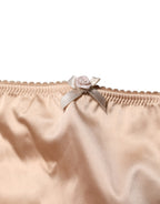 Beige Silk Blend High Waist Girdle Panty Underwear