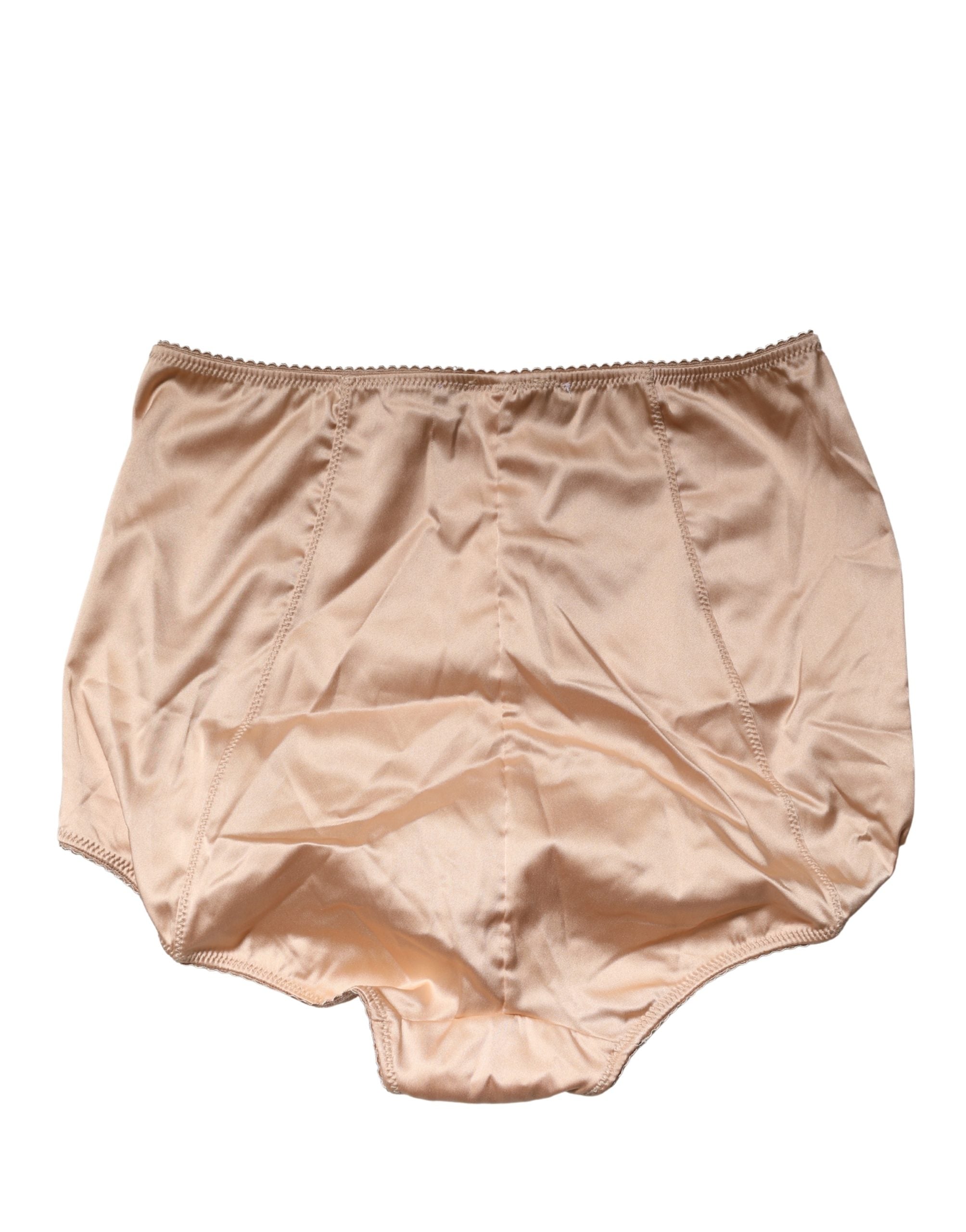 Beige Silk Blend High Waist Girdle Panty Underwear