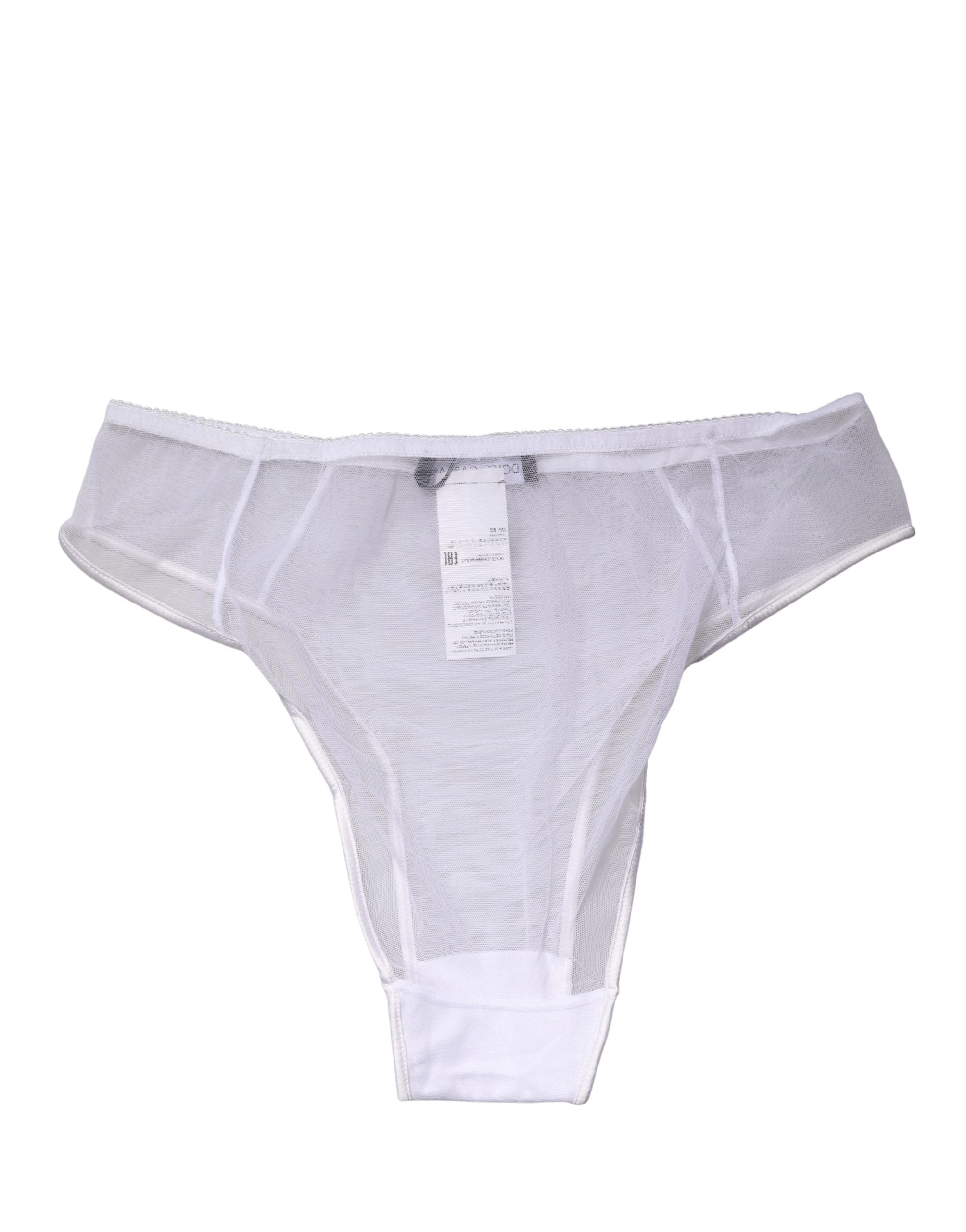 White Sheer Silk Stretch High Brief Underwear