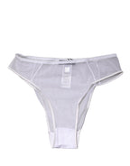 White Sheer Silk Stretch High Brief Underwear