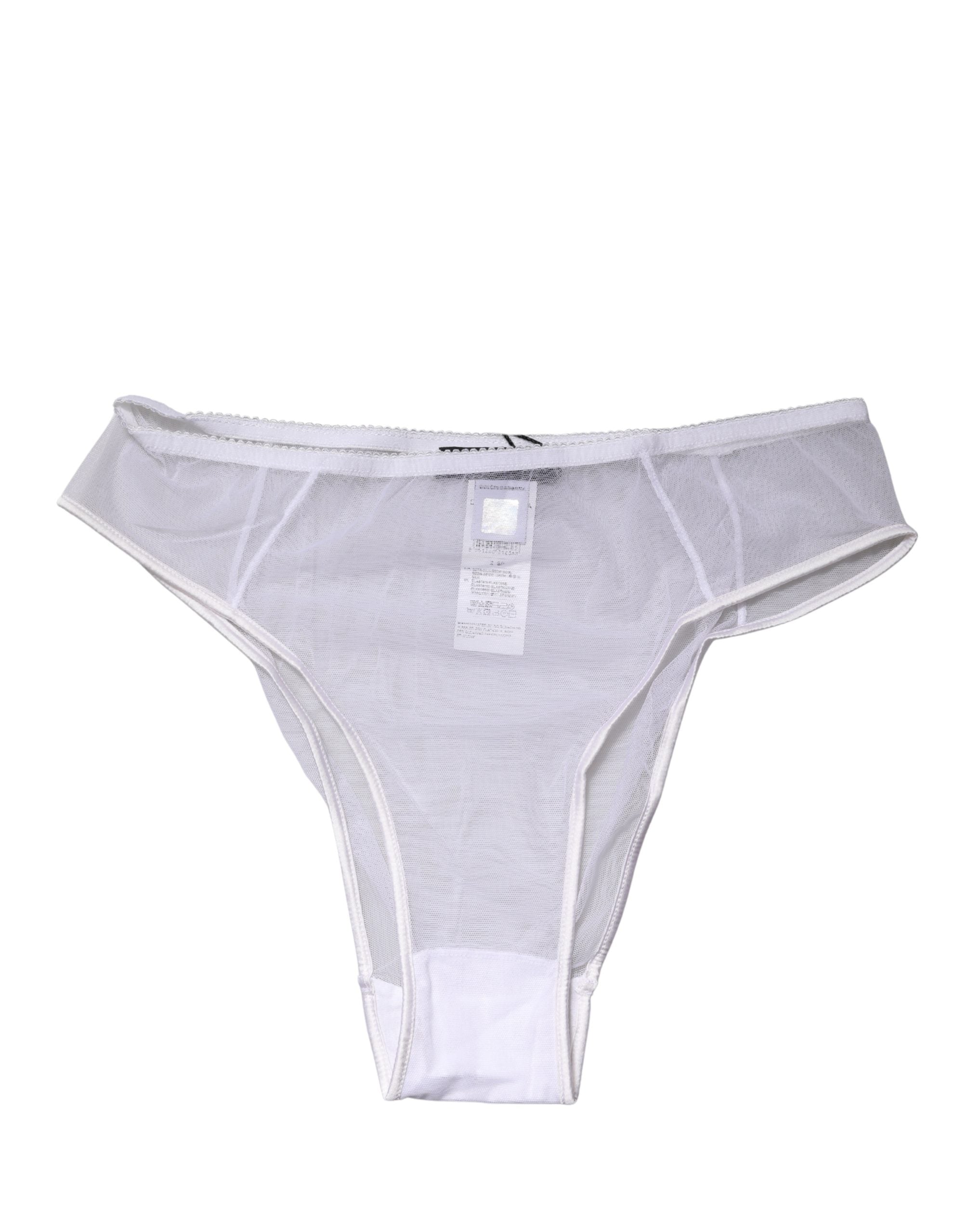 White Sheer Silk Stretch High Brief Underwear