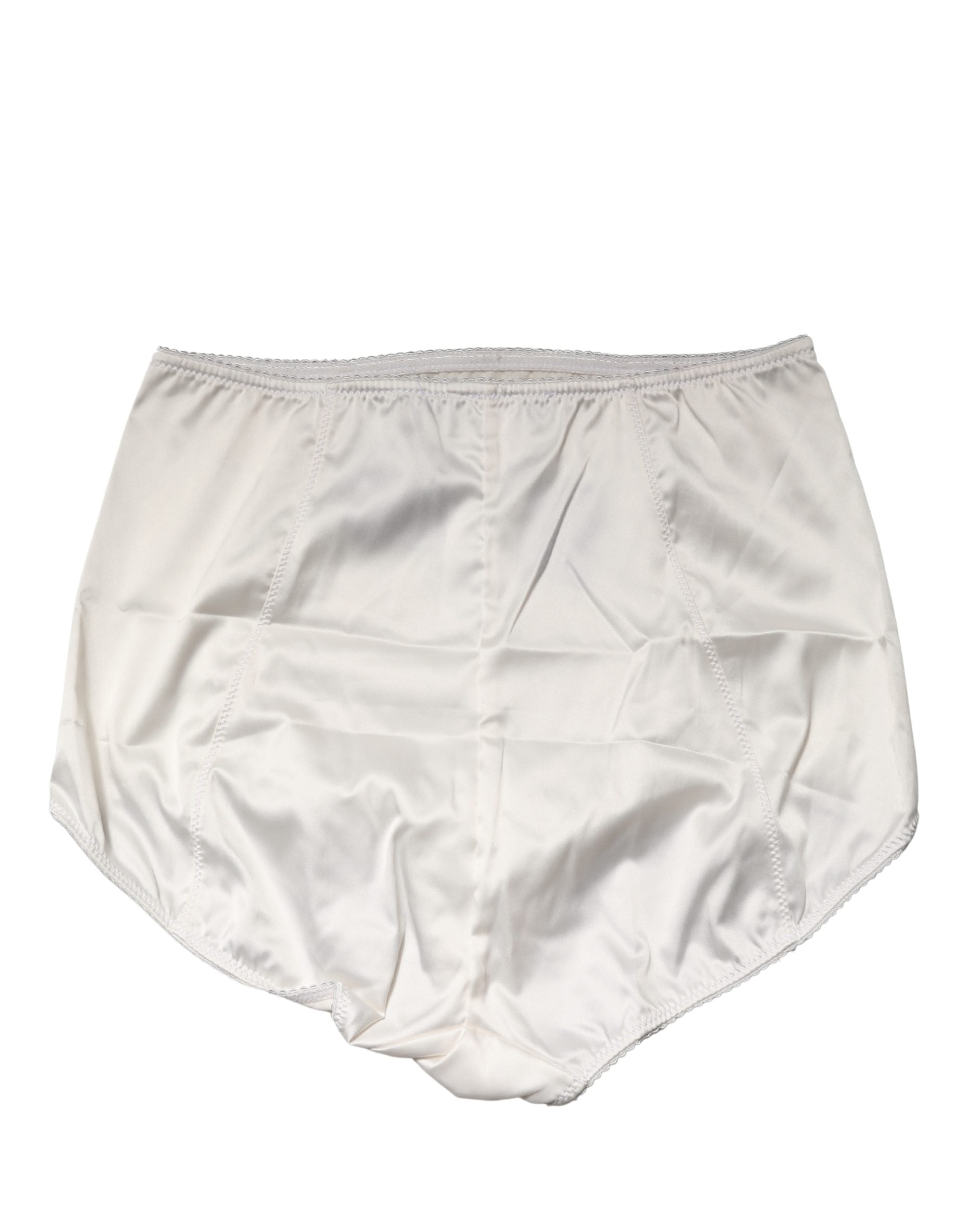 White Silk Blend High Waist Girdle Panty Underwear