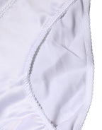 White Silk Stretch Mid Waist Brief Panty Underwear
