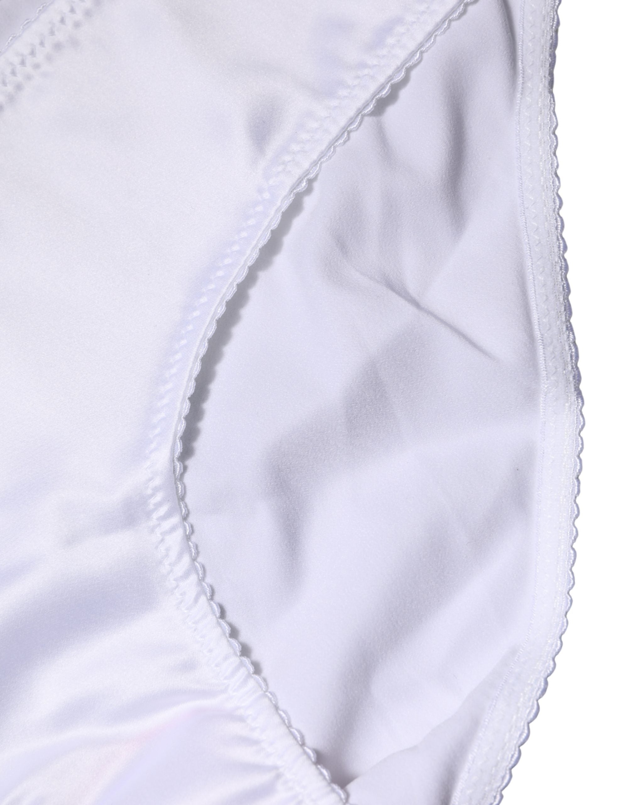 White Silk Stretch Mid Waist Brief Panty Underwear
