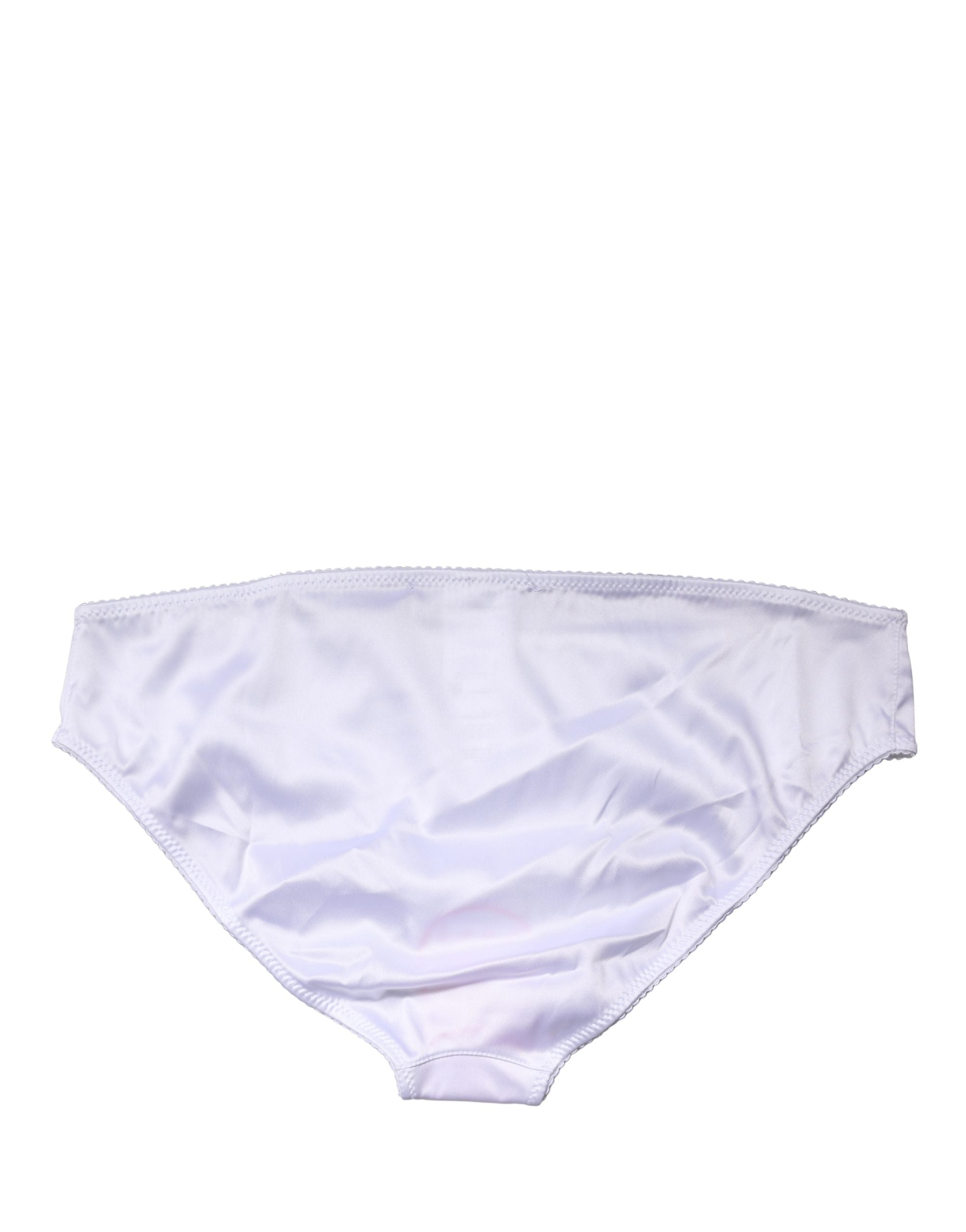White Silk Stretch Mid Waist Brief Panty Underwear