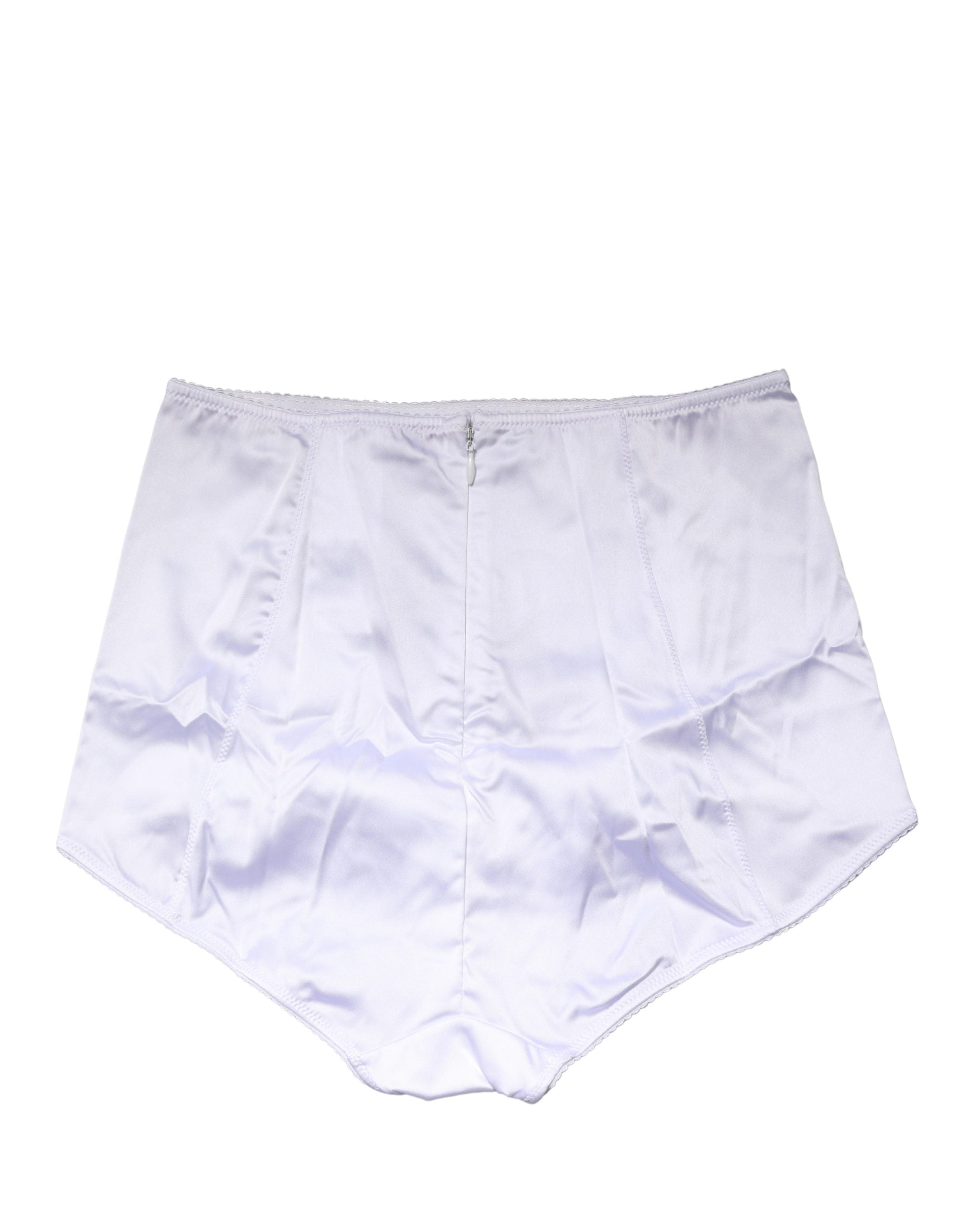 White Silk Blend High Waist Girdle Panty Underwear
