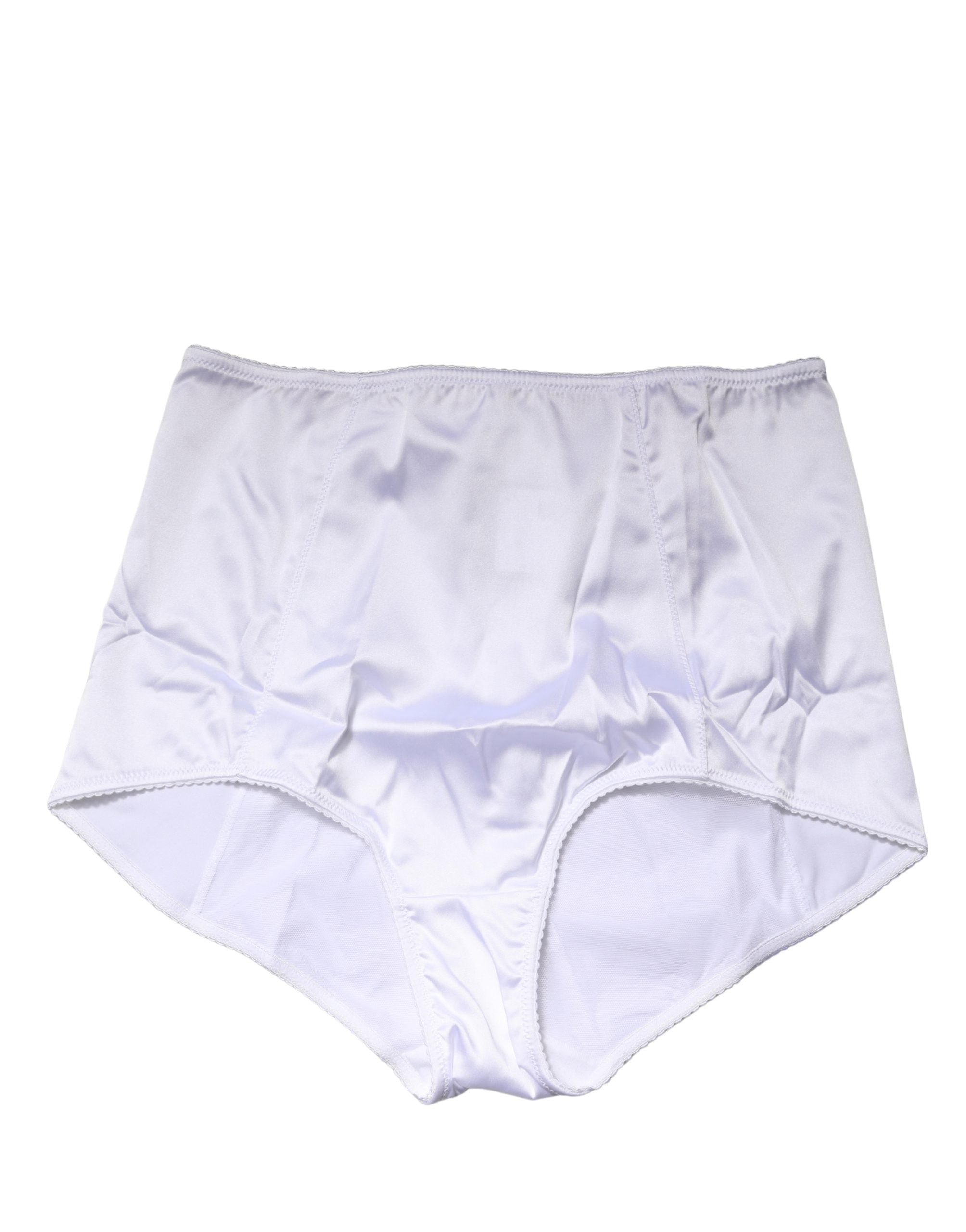 White Silk Blend High Waist Girdle Panty Underwear