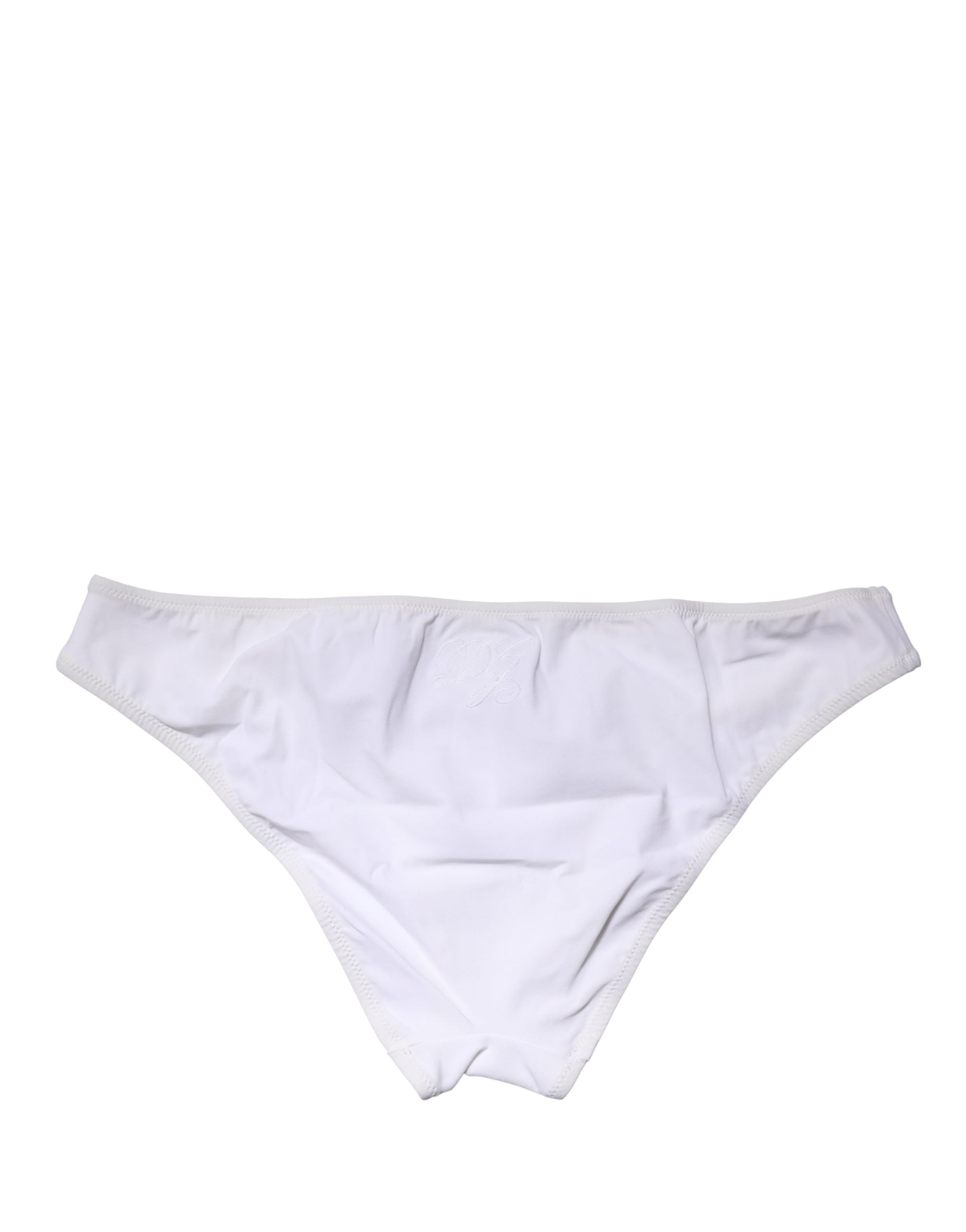 White Nylon Stretch Mid Waist Brief Panty Underwear