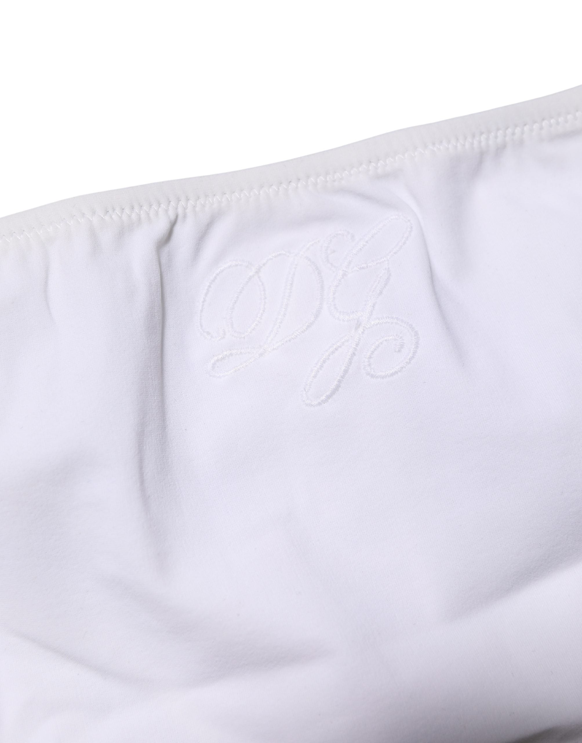 White Nylon Stretch Mid Waist Brief Panty Underwear