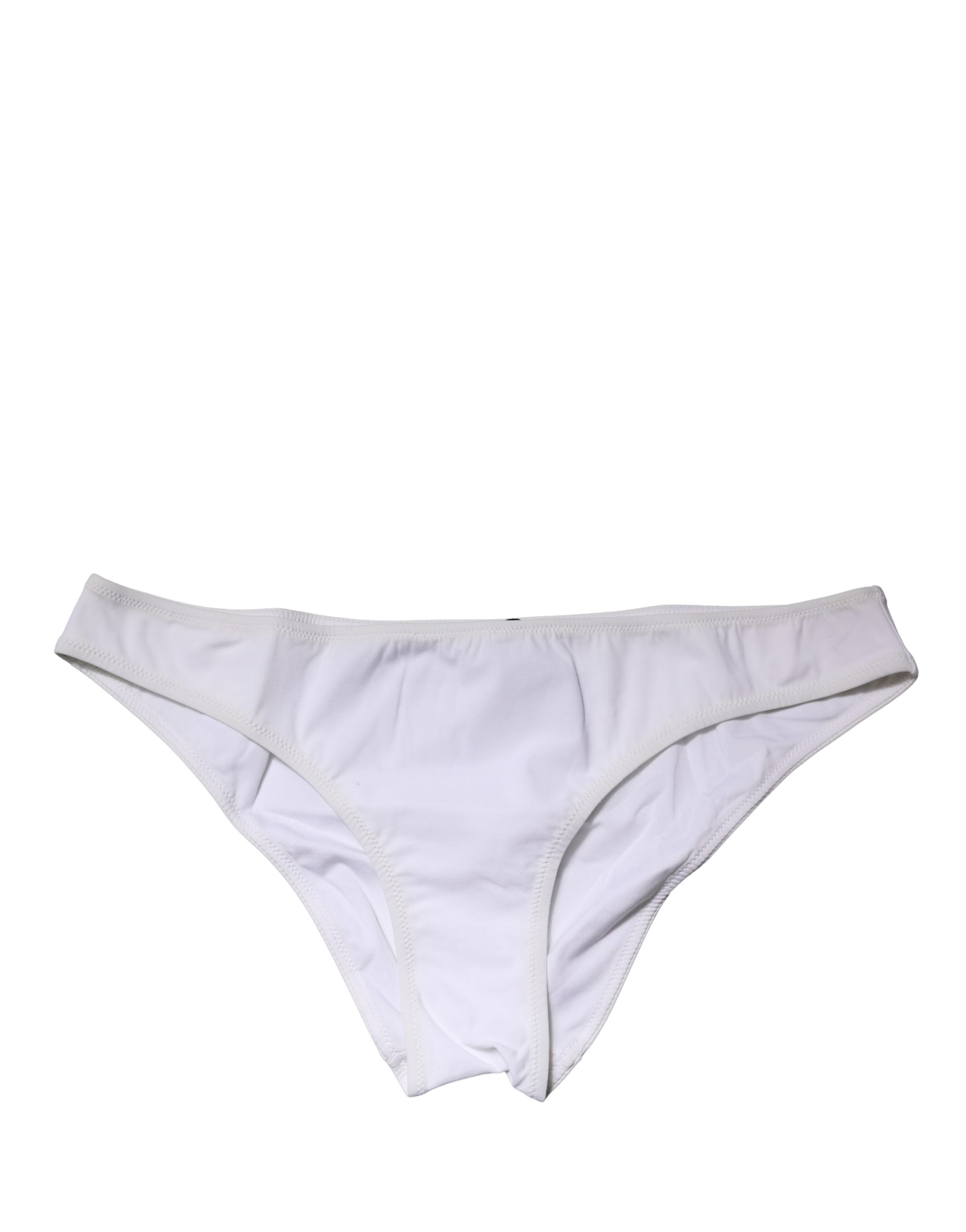 White Nylon Stretch Mid Waist Brief Panty Underwear