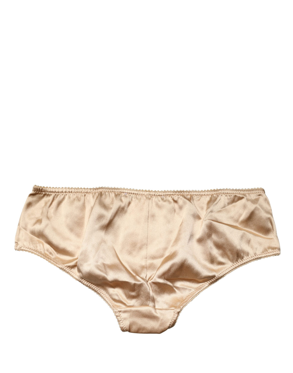 Beige Silk Stretch Mid Waist Brief Panty Underwear