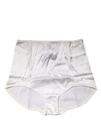 White Silk Blend High Waist Girdle Panty Underwear