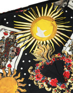 Black Graphic Cards Print Bikini Bottom Swimwear