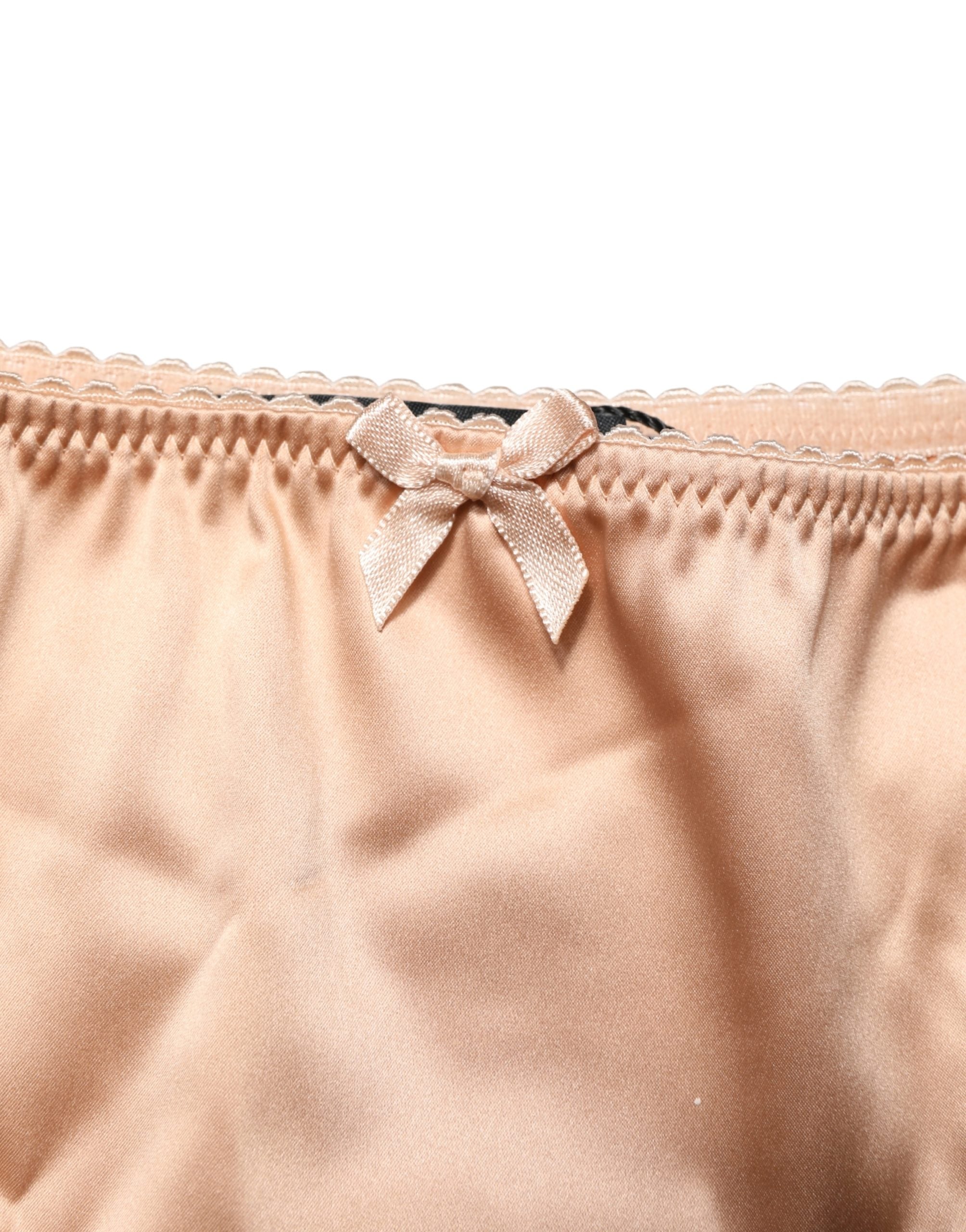 Beige Silk Stretch Mid Waist Brief Panty Underwear