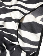 Black White Zebra High Waist Girdle Panty Underwear